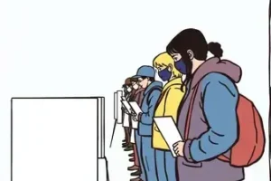 fila para votar às 17h