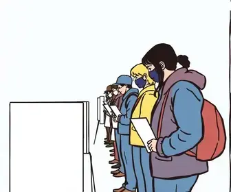 fila para votar às 17h